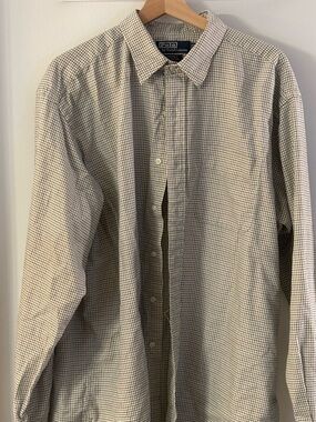 Polo by Ralph Lauren Beige Micro-Check Button-Down Shirt